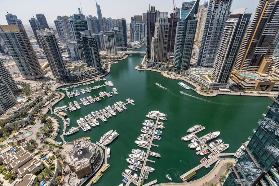 stunning aerial view of dubai marina