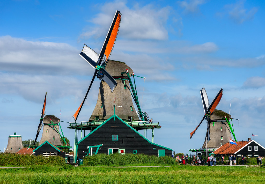 the windmills zaanse schans netherlands